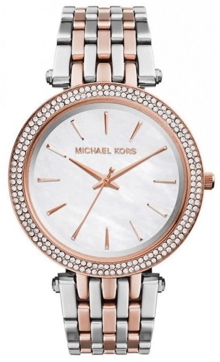 Michael Kors Darci Roloi Batarias me Roz Xruso / Asimi Metalliko Brasele MK3321